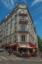 People having fun in MontmartreÃ¢â¬â¢s restaurant in sunny day at Paris.